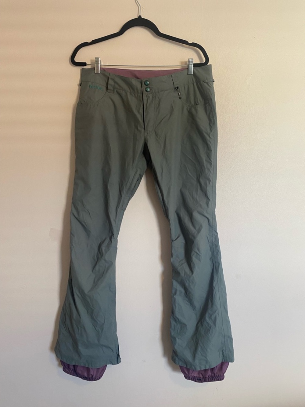 Burton mauve-pink and olive inner-label pant